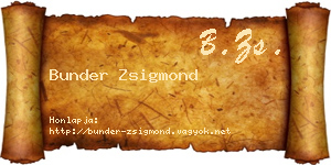 Bunder Zsigmond névjegykártya